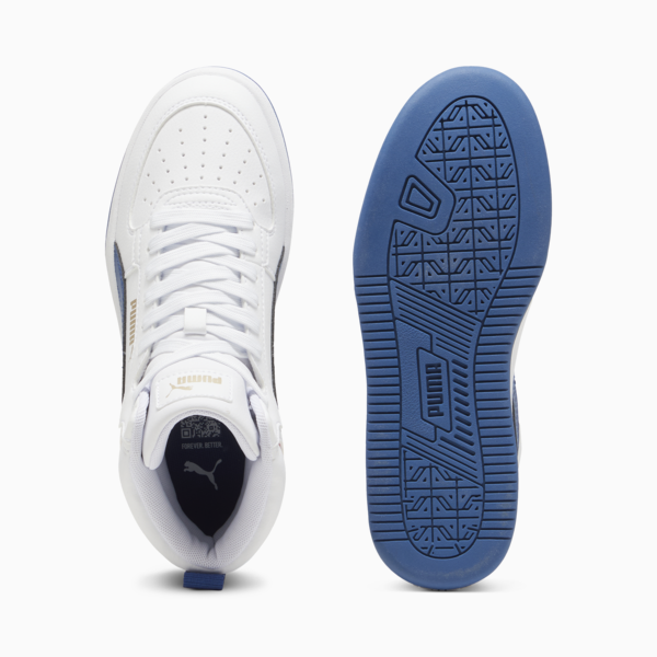 PUMA Caven 2.0 Mid Youth Sneakers, PUMA White-Clyde Royal-PUMA Gold, large-ZAF