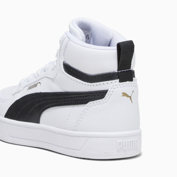 PUMA Caven 2.0 Mid Kids' Sneakers, PUMA White-PUMA Black-Gold, large-ZAF