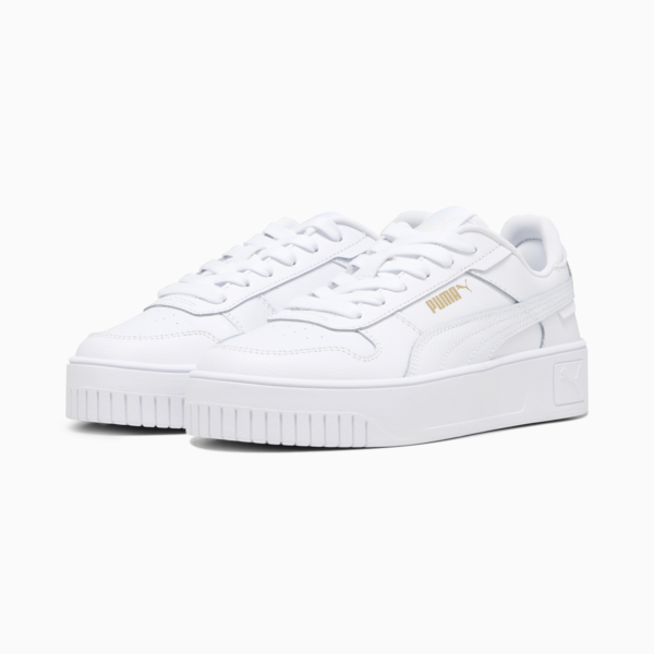 Carina Street Youth Sneakers, PUMA White-PUMA White-PUMA Gold, large-ZAF