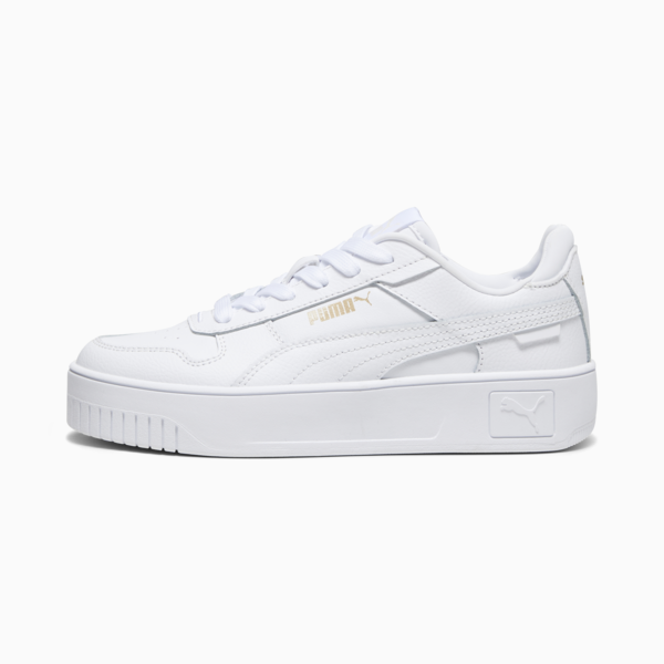 Carina Street Youth Sneakers, PUMA White-PUMA White-PUMA Gold, large-ZAF