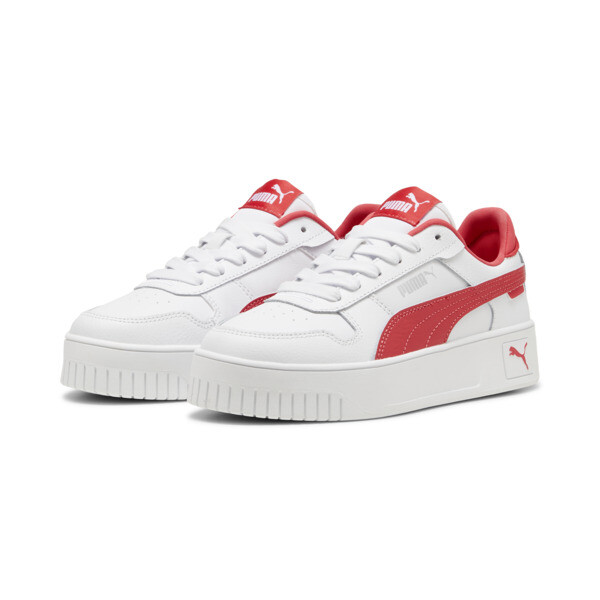 Carina Street Youth Sneakers, PUMA White-Tart Cherry-PUMA Silver, large-ZAF