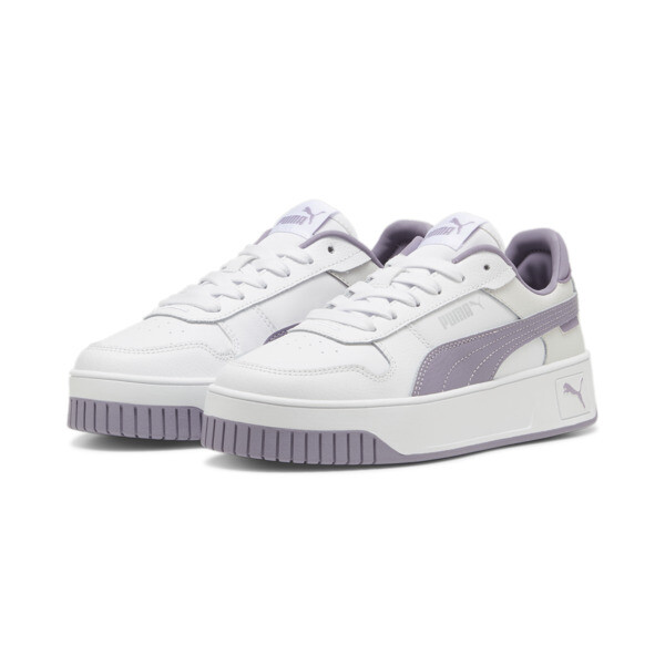 Purple and white puma sneakers on sale