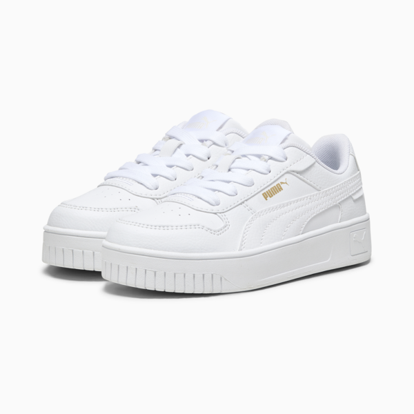 Carina Street Kids' Sneakers, PUMA White-PUMA White-PUMA Gold, large-ZAF