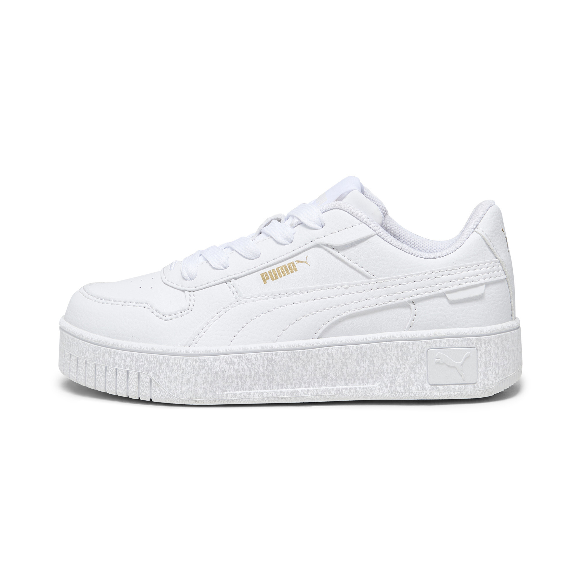 Puma Carina Street Sneakers Kinder Schuhe | White/Gold | Größe: 27.5