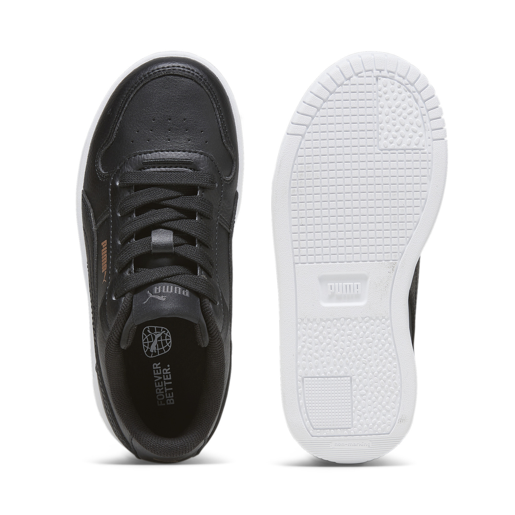 PUMA Carina Street sneakers voor Dames, Roze/Zwart/Goud, Maat 34 thumbnail 4