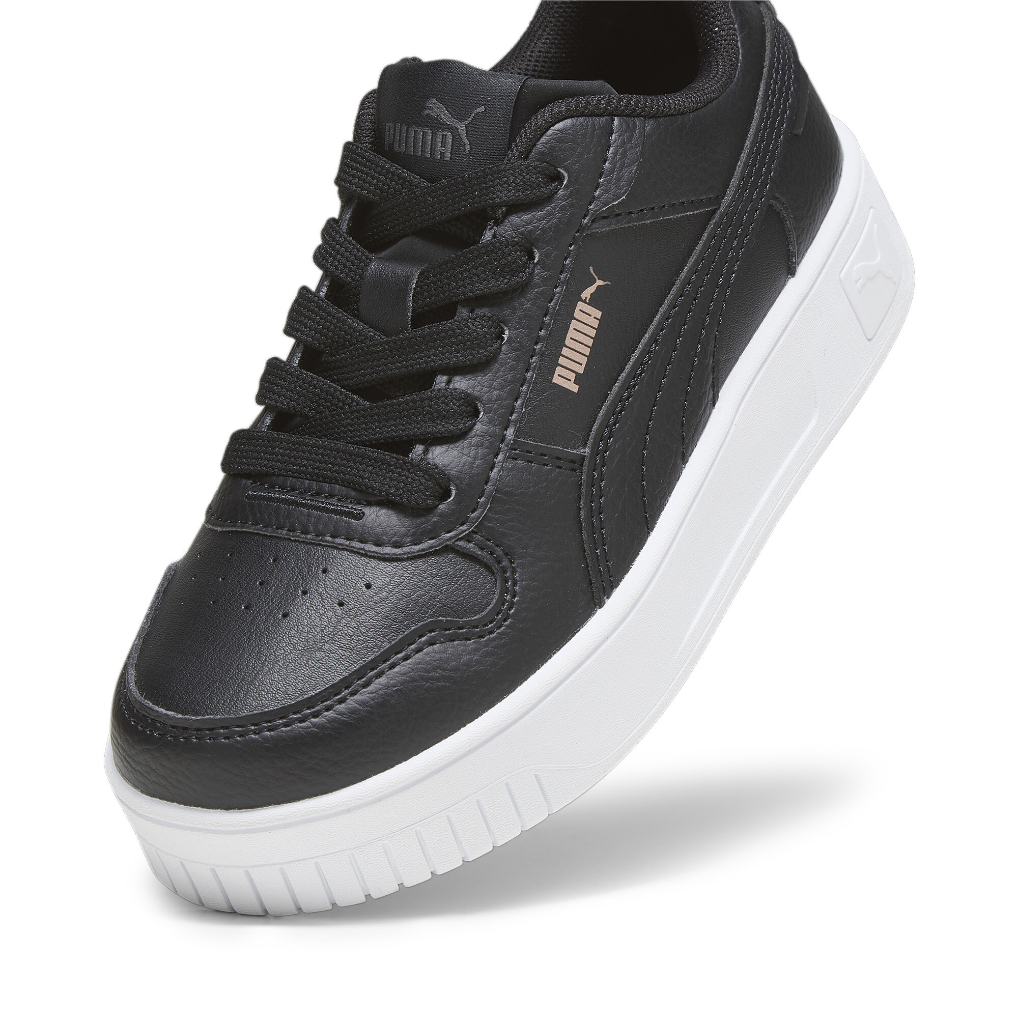 PUMA Carina Street sneakers voor Dames, Roze/Zwart/Goud, Maat 34 thumbnail 2