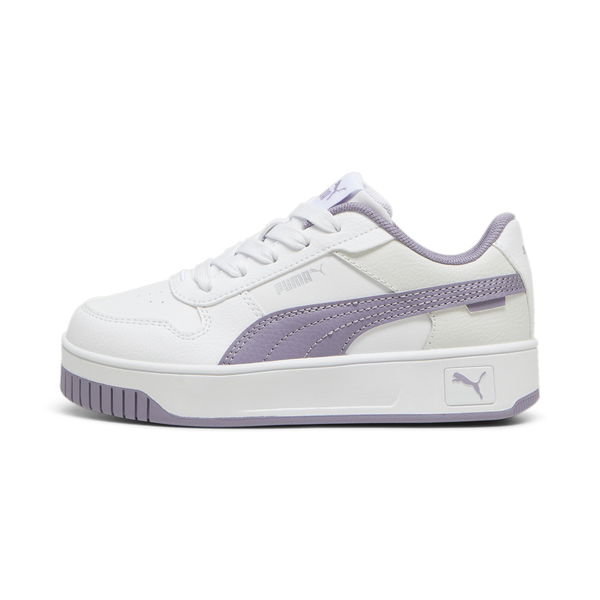 Puma Carina Street Sneakers Kinder Schuhe | Mit Plain | White/Pale Plum/Silver | Größe: 28