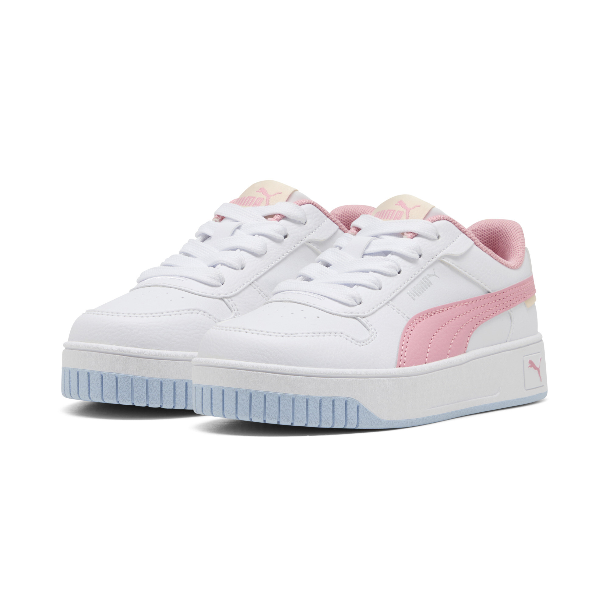 PUMA Carina Street sneakers voor Dames, Roze/Wit/Zilver, Maat 31,5 thumbnail 6