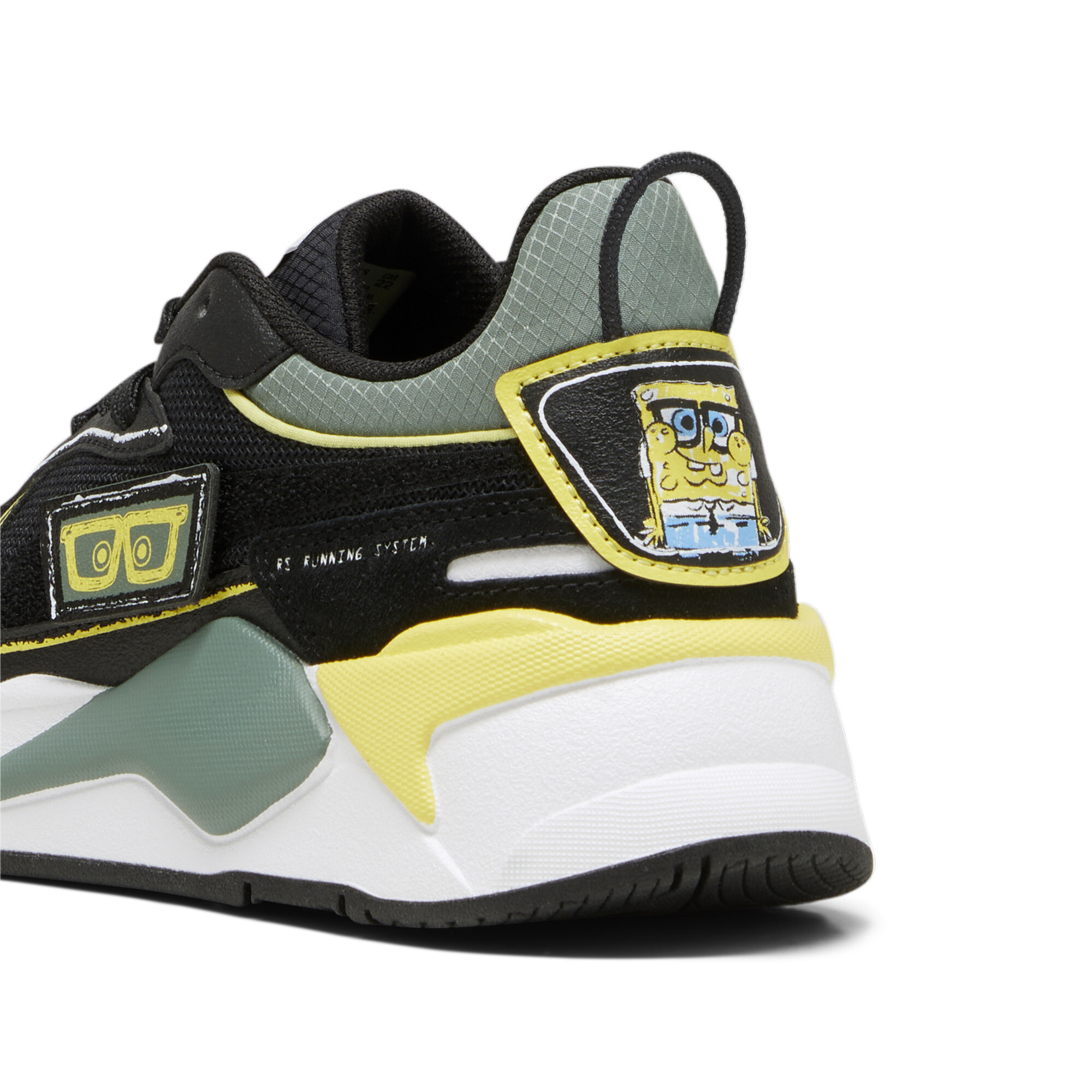 Kids' PUMA X SPONGEBOB SQUAREPANTS RS-X Sneakers In Black, Size EU 33