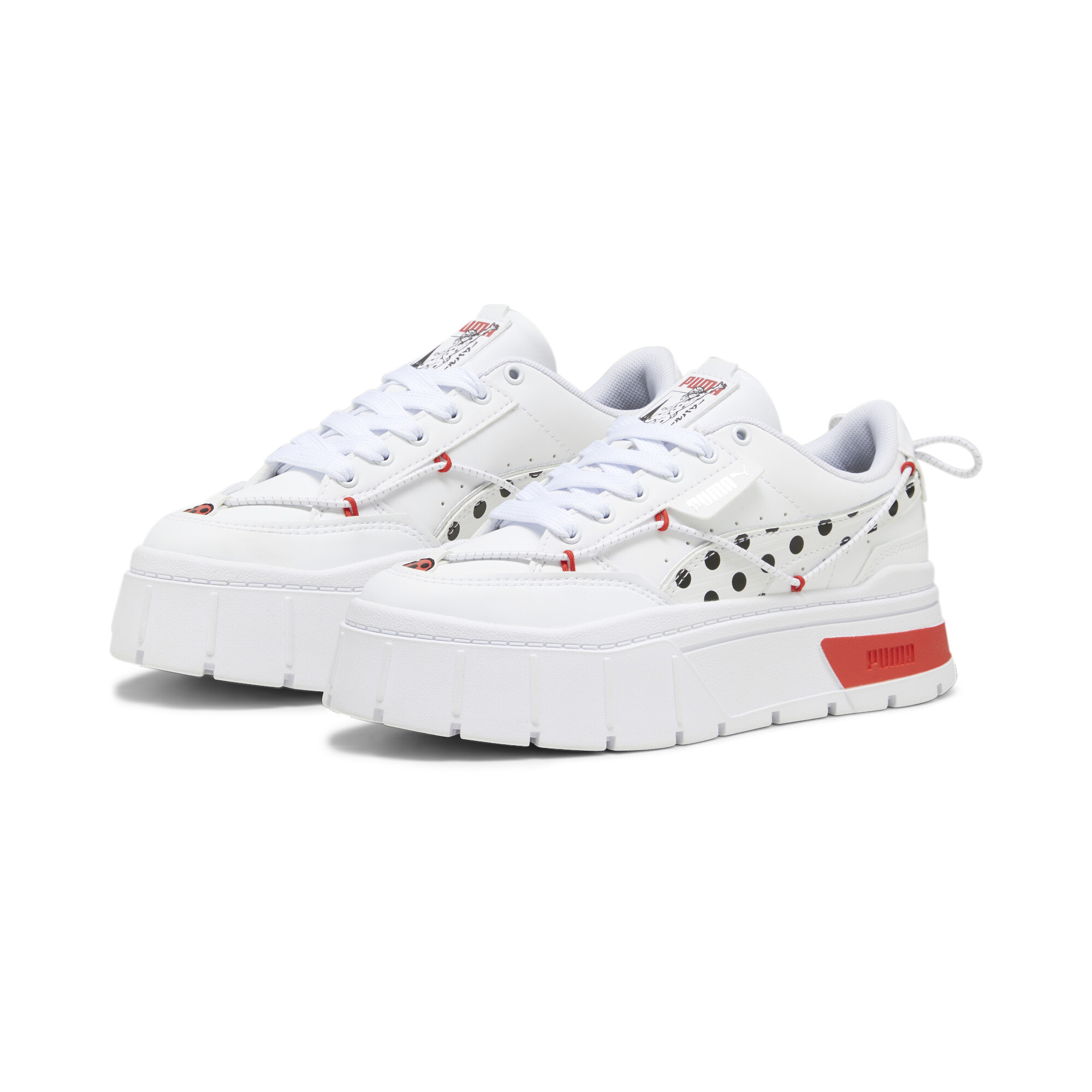 PUMA X MIRACULOUS Mayze Stack Youth Sneakers In White, Size EU 38.5