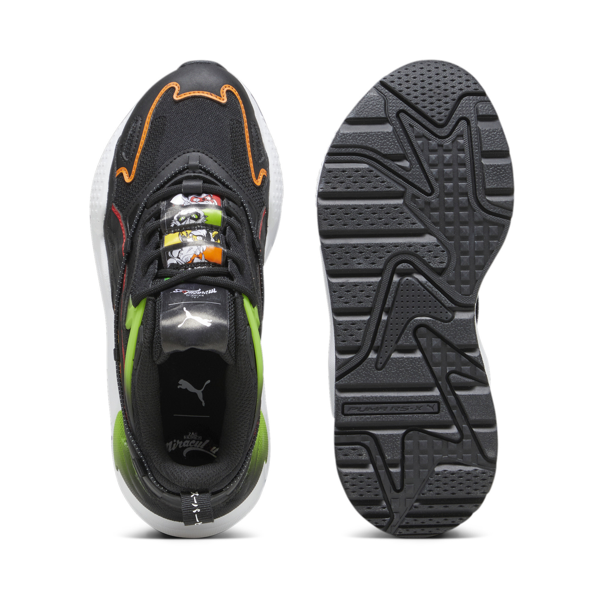 PUMA X MIRACULOUS RS-X Efekt Youth Sneakers In Black, Size EU 35.5