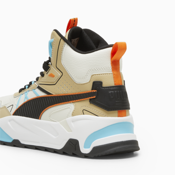 Trinity Mid Hybrid Men's Leather Sneakers, Vapor Gray-PUMA Black-Toasted Almond-Rickie Orange, large-ZAF