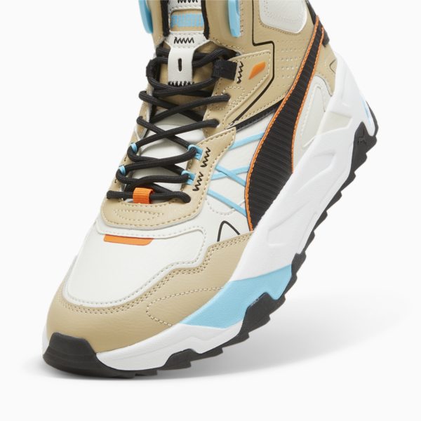 Trinity Mid Hybrid Men's Leather Sneakers, Vapor Gray-PUMA Black-Toasted Almond-Rickie Orange, large-ZAF