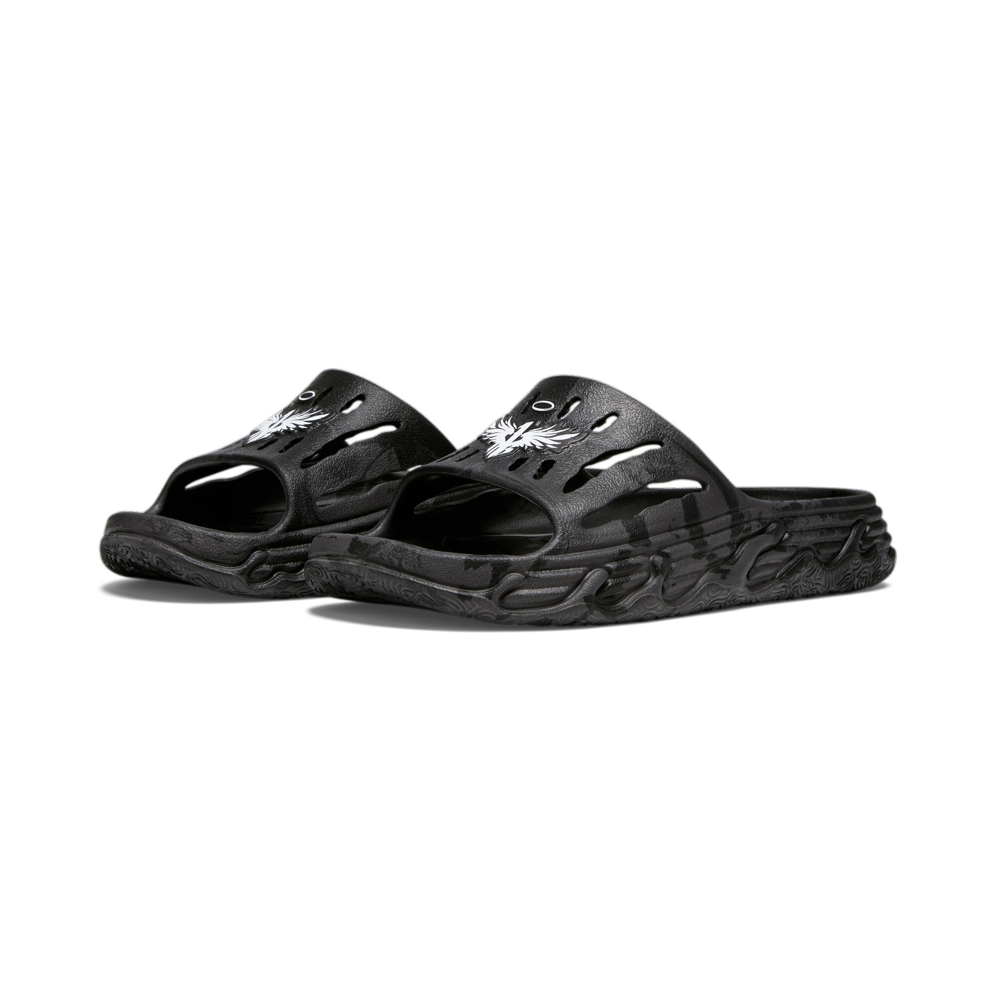 Puma MB.03 Basketball Slides, Black, Size 40.5, Shoes