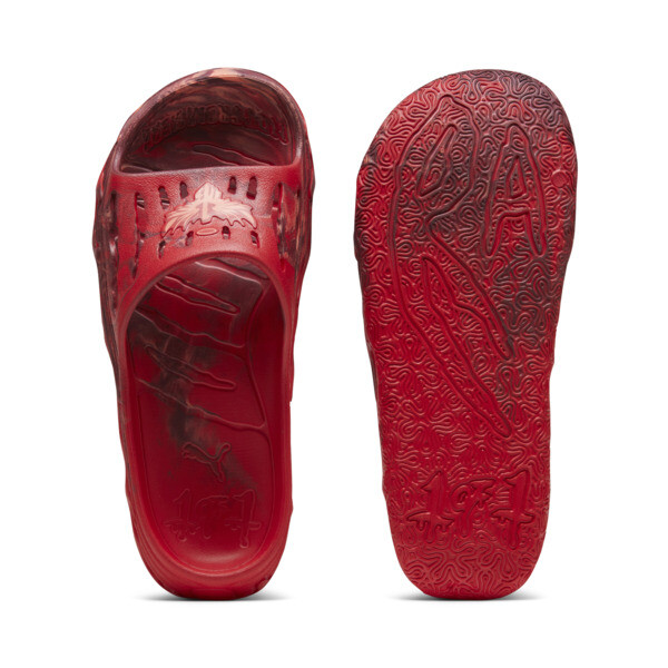 Red puma slides fur shop