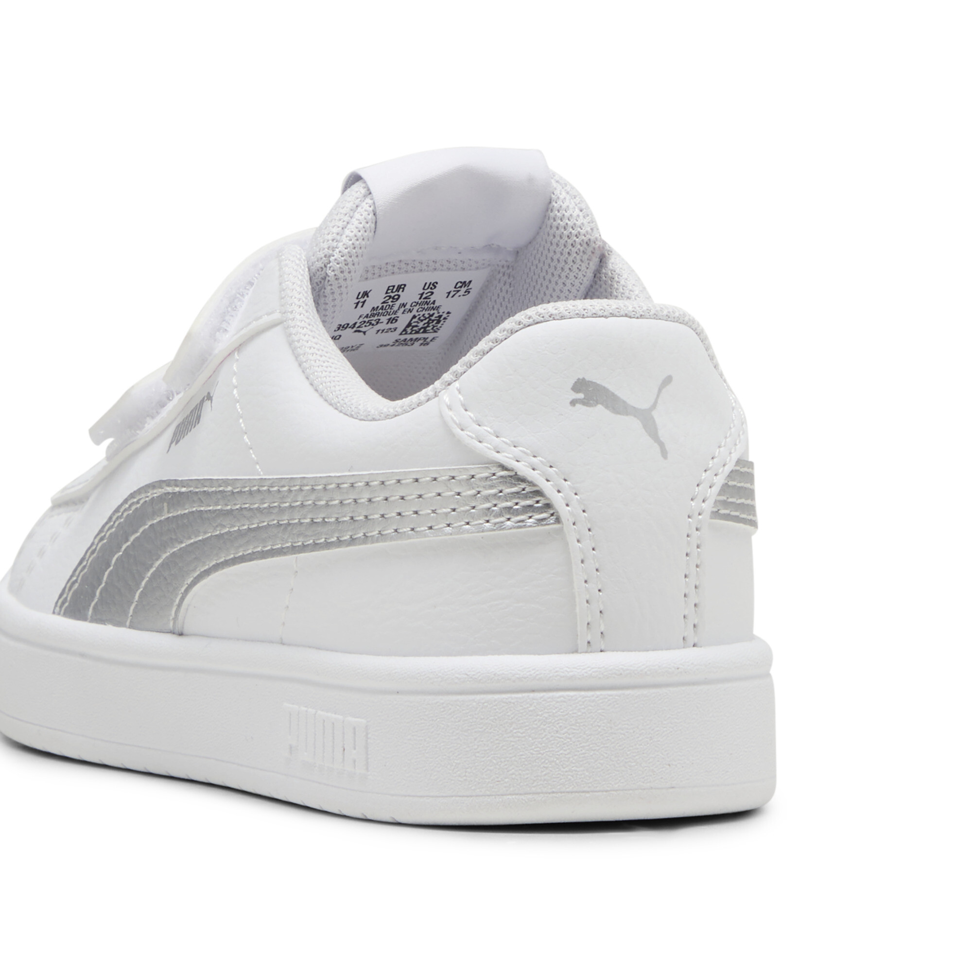 PUMA Rickie Classic sneakers, Wit/Zilver, Maat 34,5 thumbnail 5