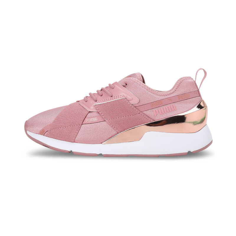 Women s PUMA Muse X 2 Metallic V1 Sneakers in White Pink size 4