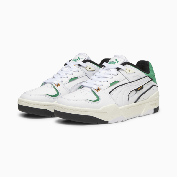 Slipstream Bball Youth Sneakers, PUMA White-Archive Green, large-ZAF
