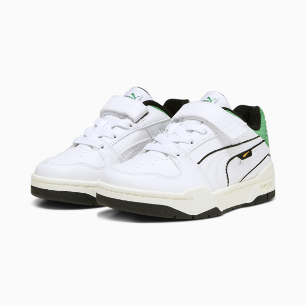 Slipstream Bball Kids' Sneakers, PUMA White-Archive Green, large-ZAF