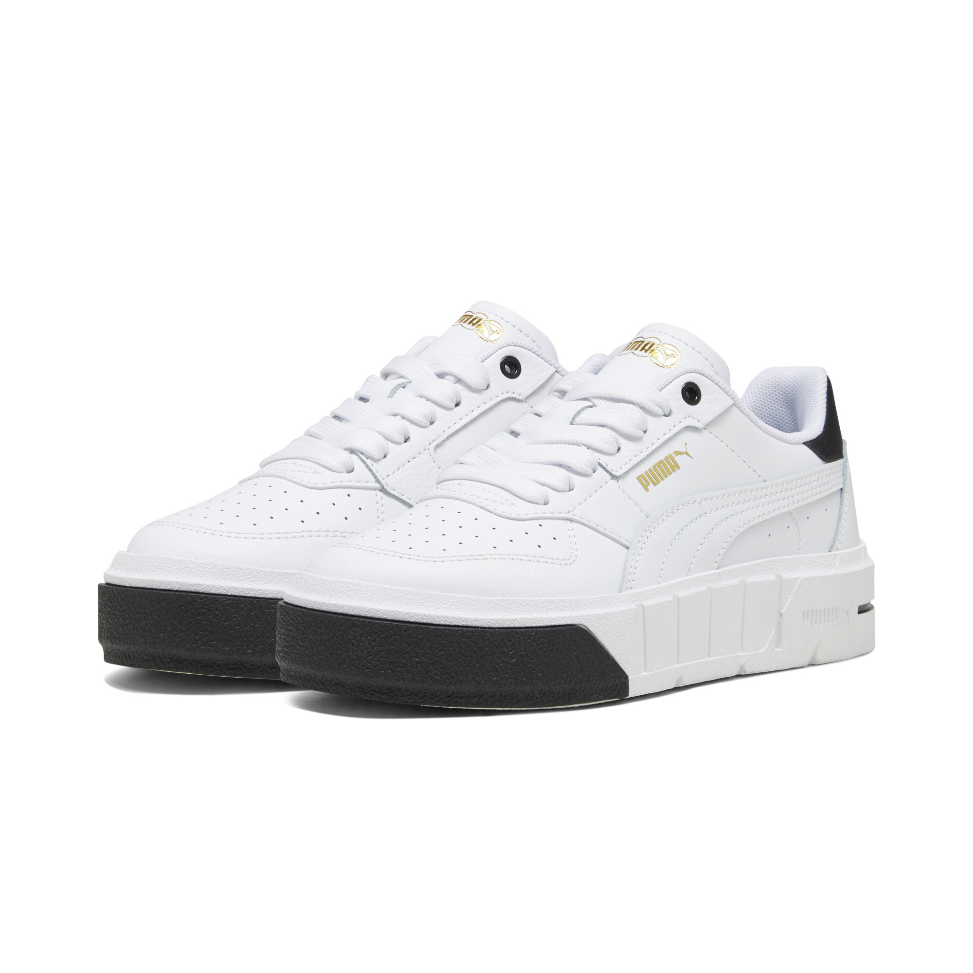 PUMA Cali Court Youth Leather Sneakers In White, Size EU 36