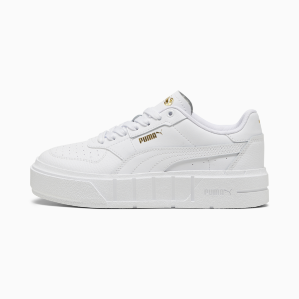 PUMA Cali Court Youth Leather Sneakers, PUMA White-PUMA Gold, large-MEX