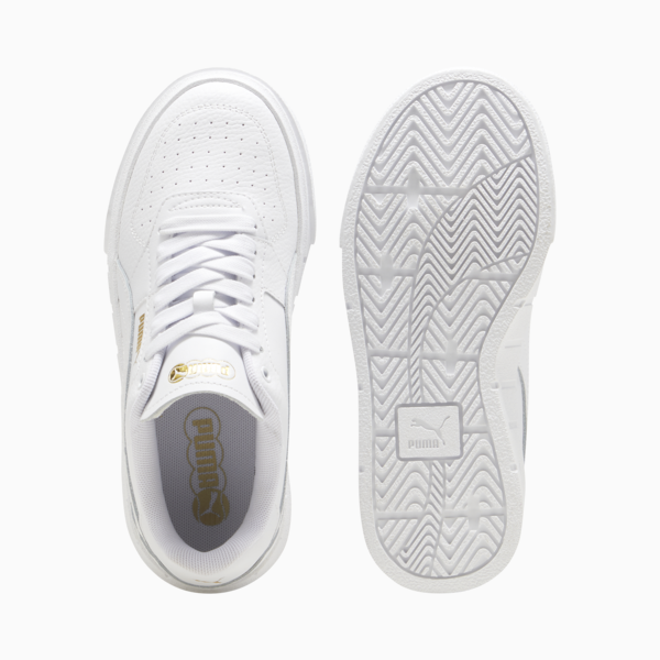 PUMA Cali Court Youth Leather Sneakers, PUMA White-PUMA Gold, large-MEX