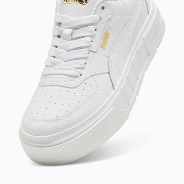 PUMA Cali Court Youth Leather Sneakers, PUMA White-PUMA Gold, large-MEX
