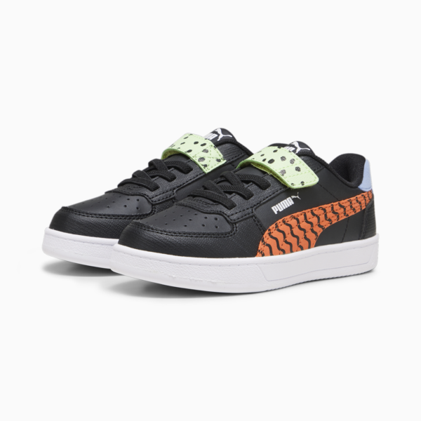 PUMA Caven 2.0 Mix Match Kids' Sneakers, PUMA Black-Hot Heat-Spring Fern-Blissful Blue-PUMA White, large-ZAF