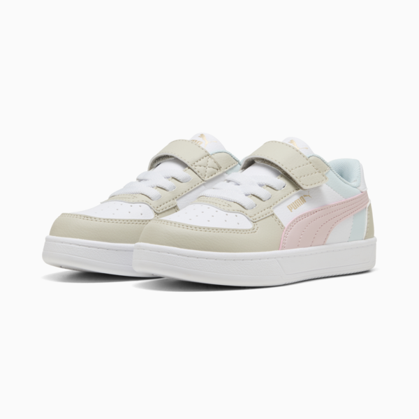 PUMA Caven 2.0 Block Kids' Sneakers, Desert Dust-Mauve Mist-PUMA White, large-MEX