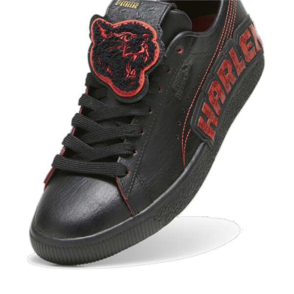 PUMA x DAPPER DAN Clyde Sneakers, PUMA Black-PUMA Black-Burnt Red, large-ZAF