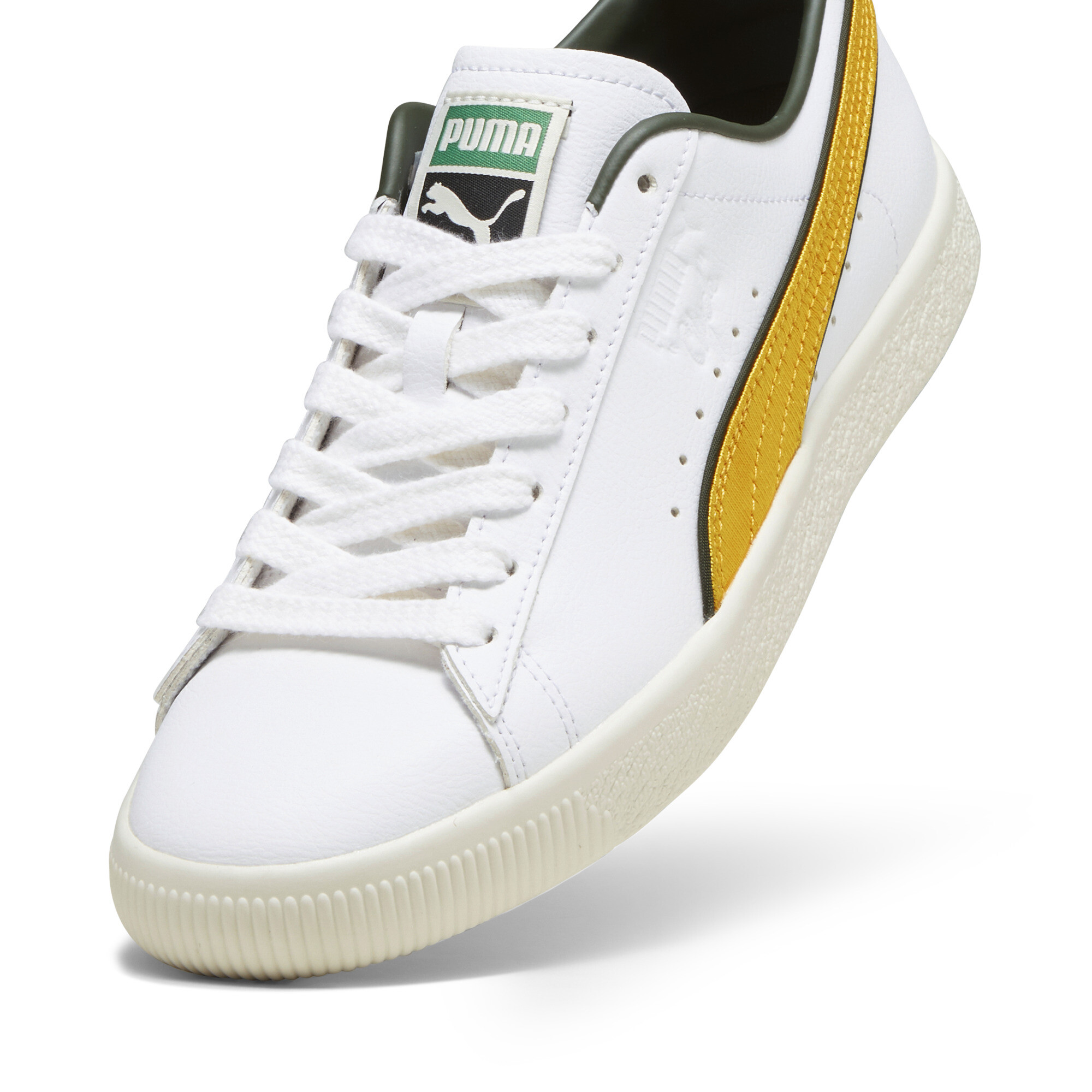 Clyde Varsity sneakers voor Heren, Geel/Wit, Maat 41 | PUMA
