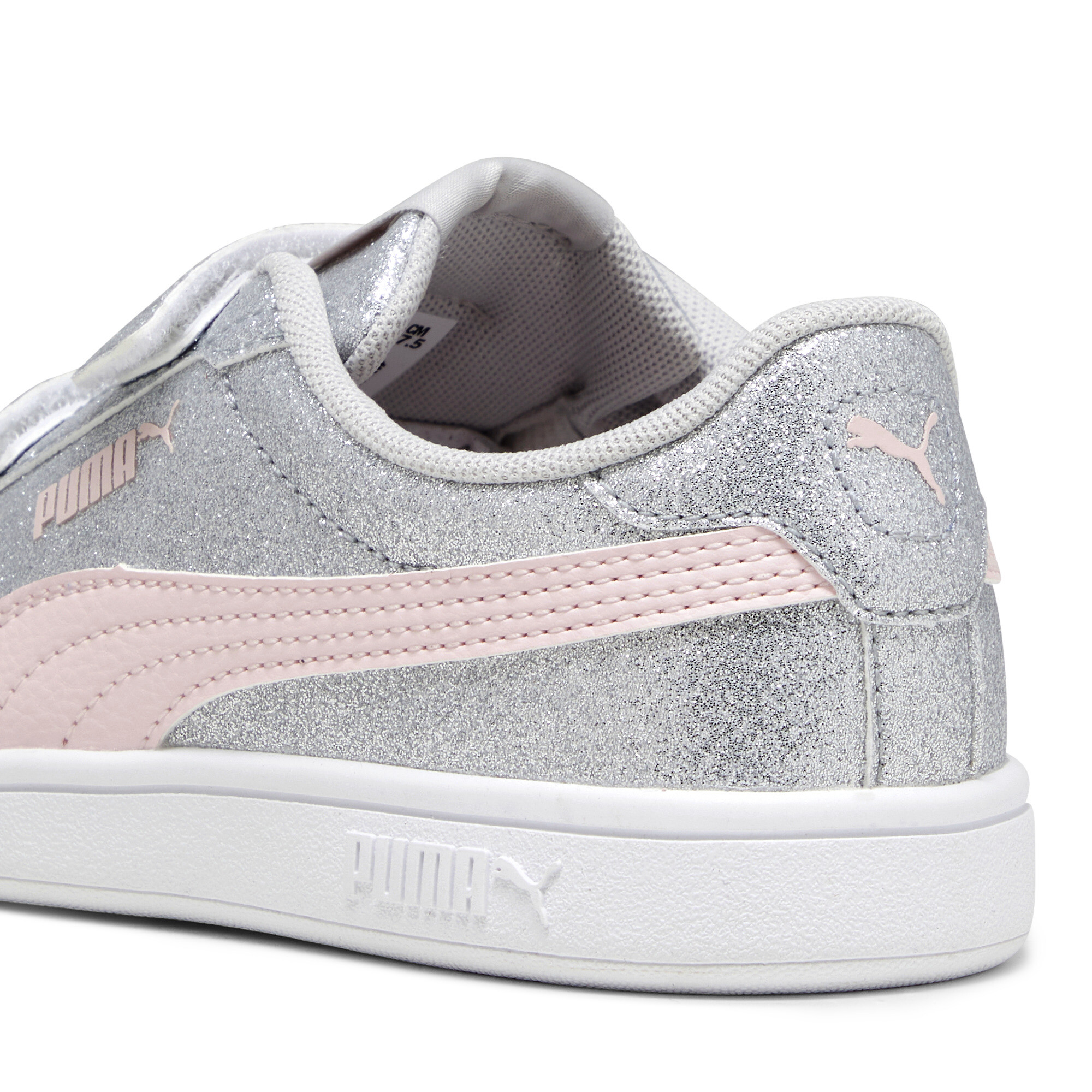PUMA Smash 3.0 Glitz Glam sneakers voor Dames, Roze/Grijs, Maat 33 thumbnail 5