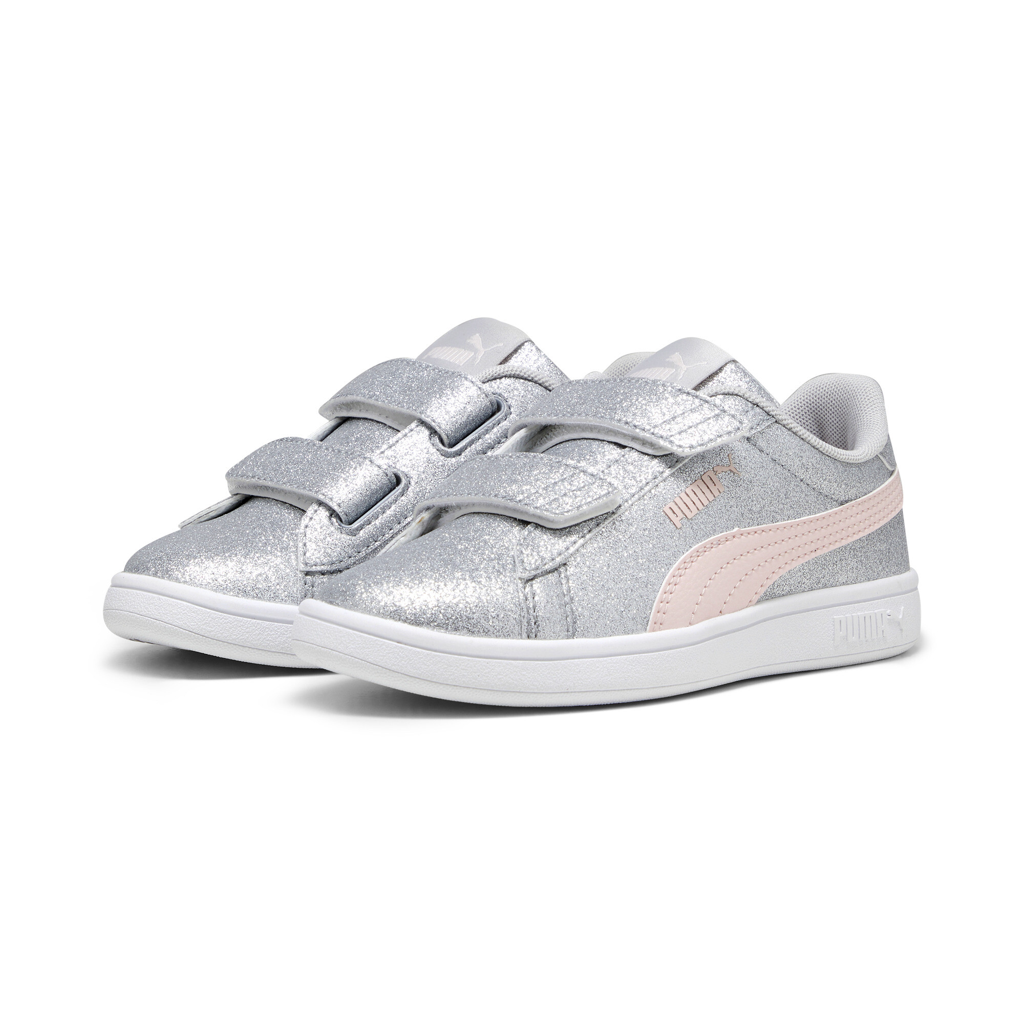 PUMA Smash 3.0 Glitz Glam sneakers voor Dames, Roze/Grijs, Maat 33 thumbnail 6