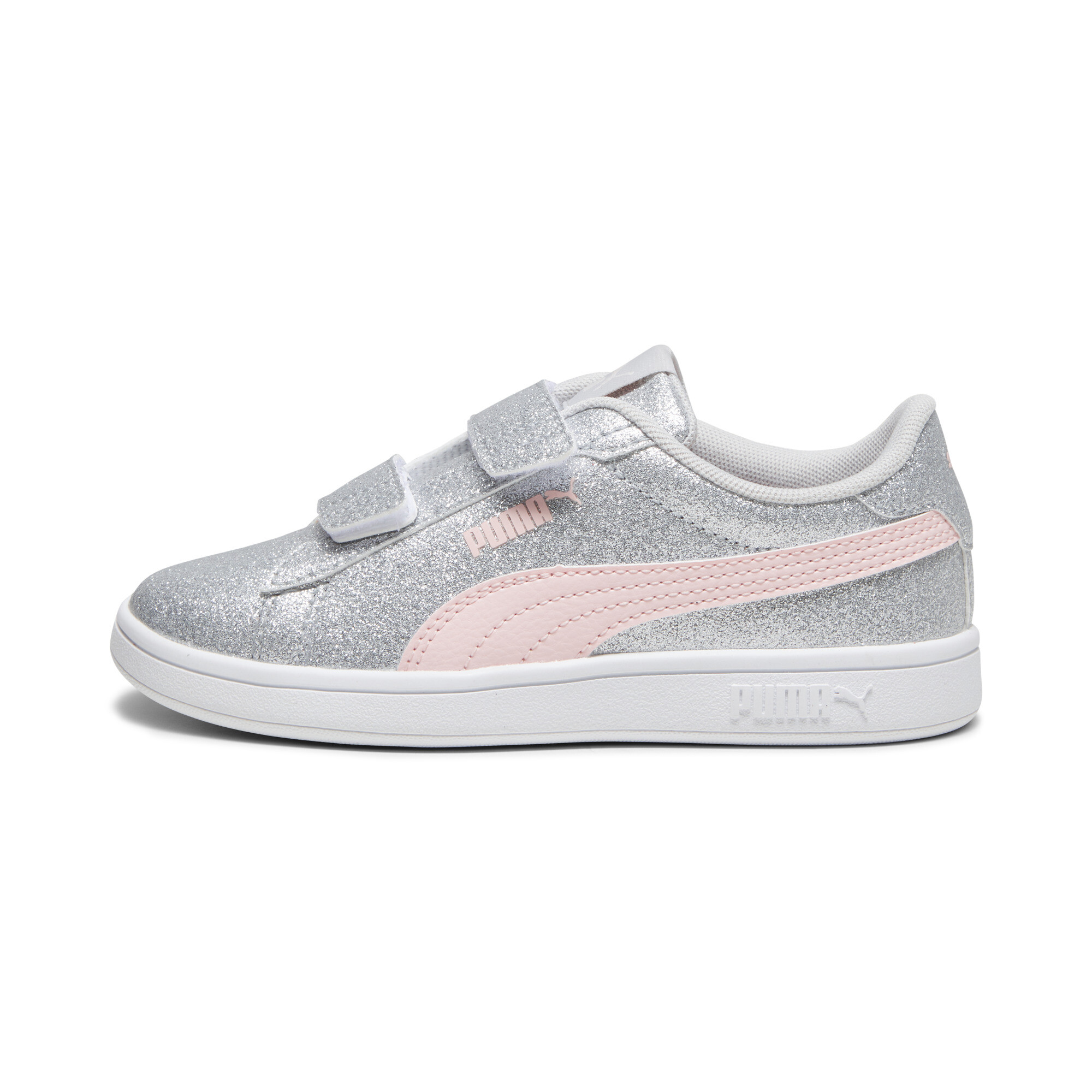 Puma Smash 3.0 Glitz Glam Sneakers Kinder Schuhe | Mit Plain | Glacial Gray/Frosty Pink | Größe: 31