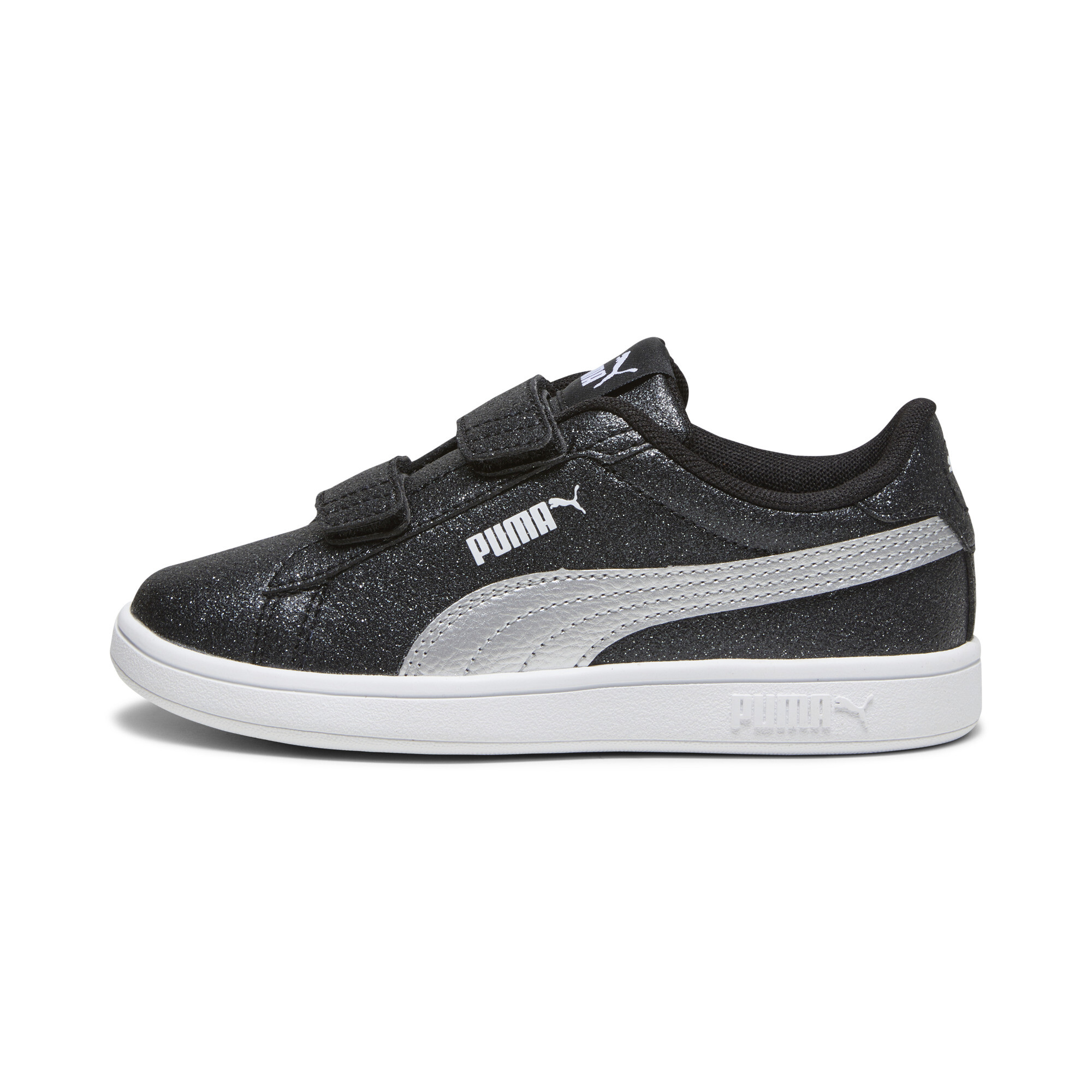 Puma Smash 3.0 Glitz Glam Sneakers Kinder Schuhe | Mit Plain | Black/Silver/White | Größe: 33