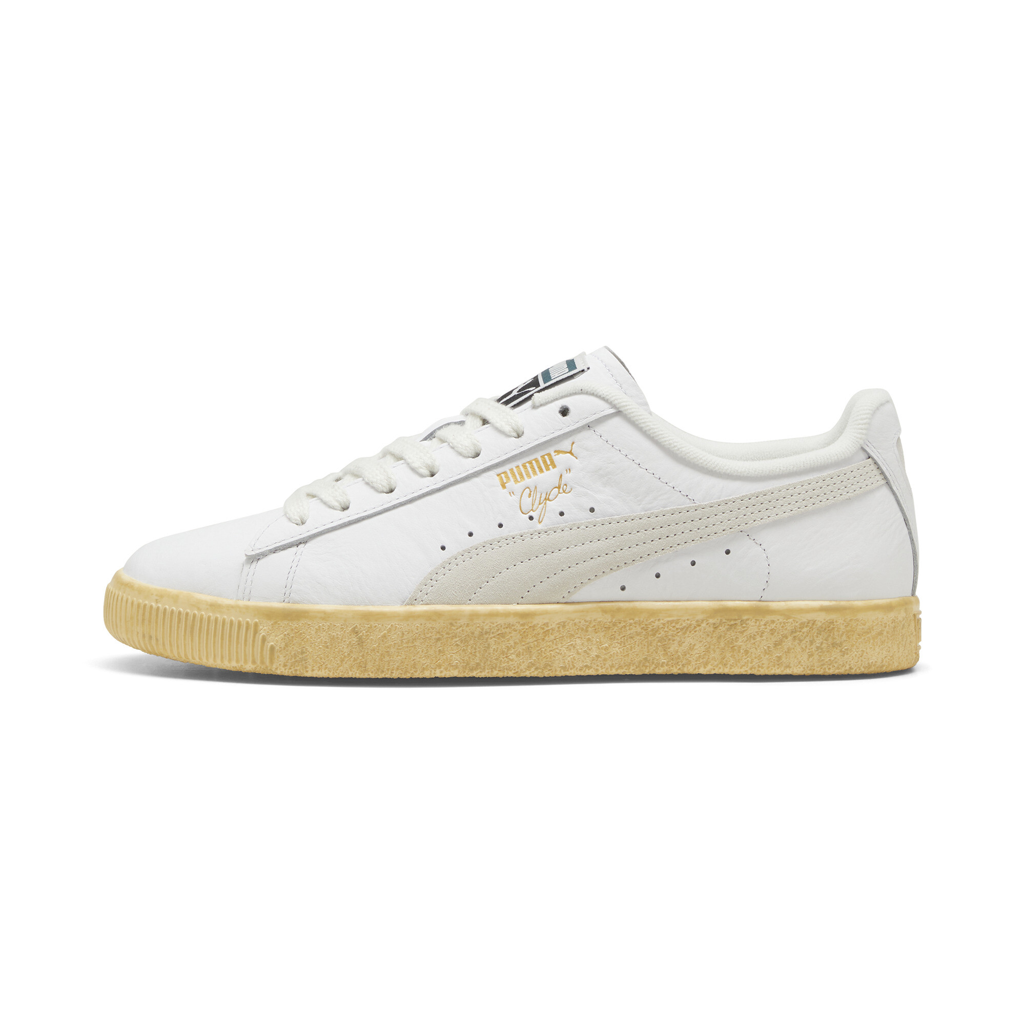 Puma Clyde Vintage Sneakers, White, Size 37.5, Shoes