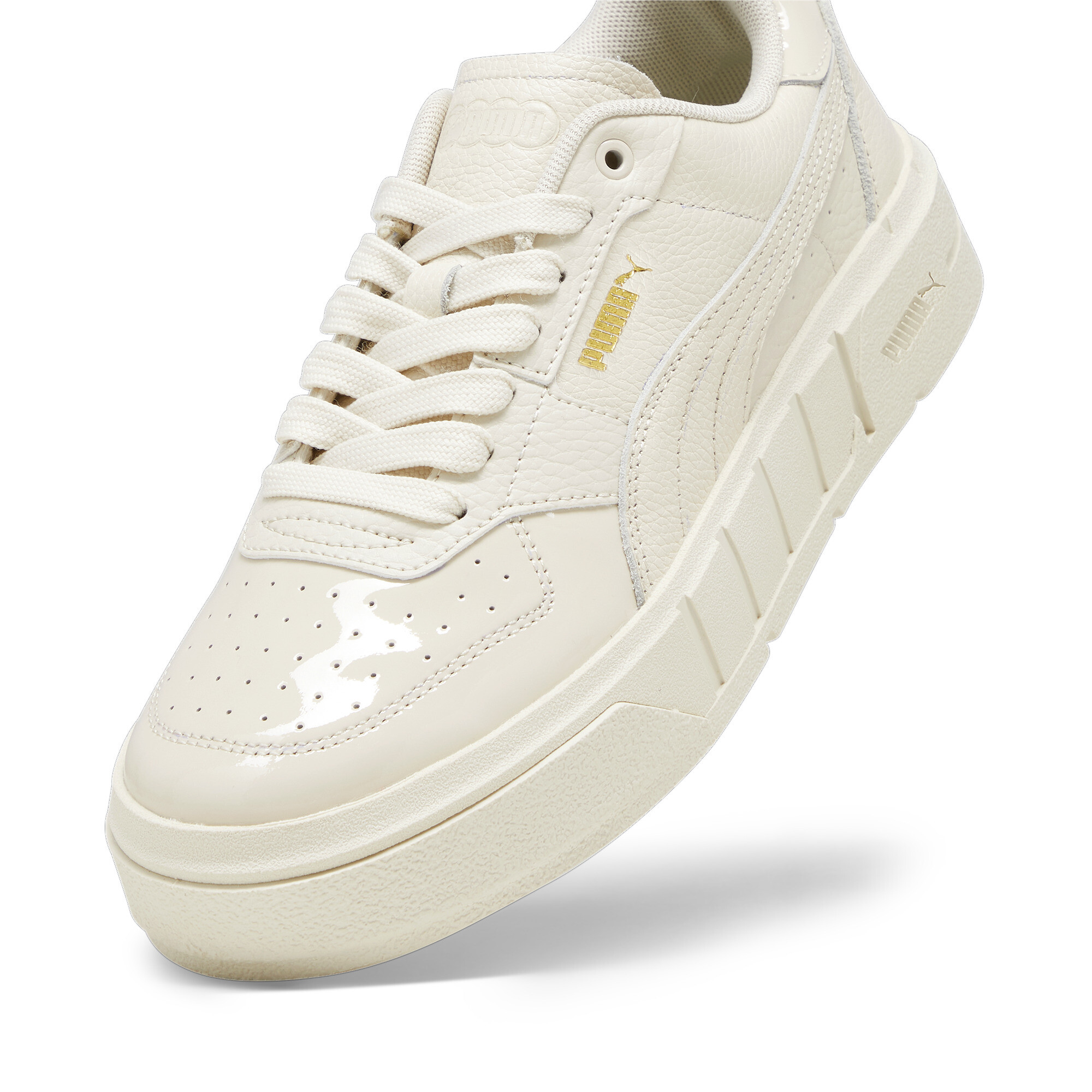 Women's Puma Cali Court Patent's Sneakers, White, Size 37.5, Shoes