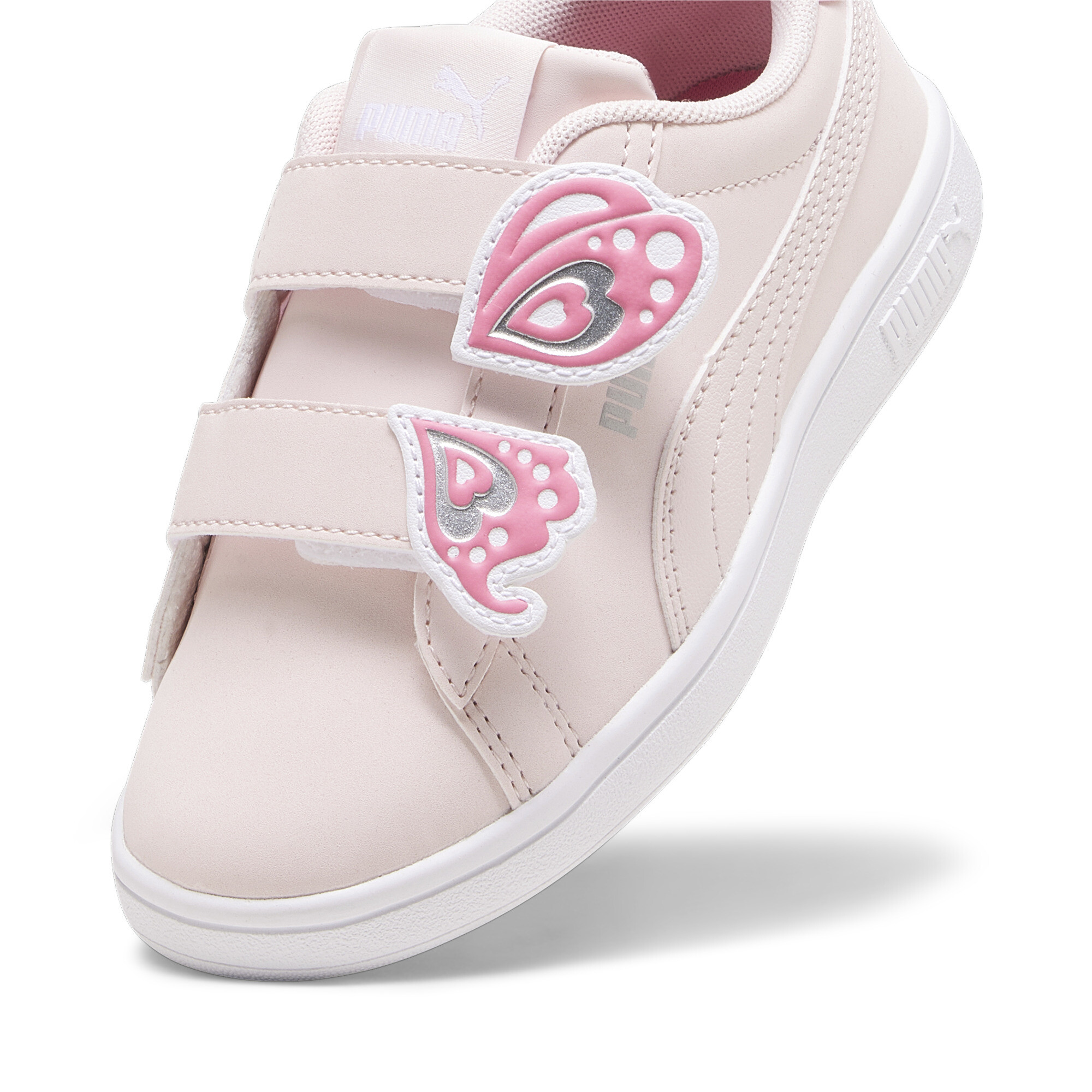 PUMA Smash 3.0 Butterfly sneakers voor Dames, Roze/Wit, Maat 32