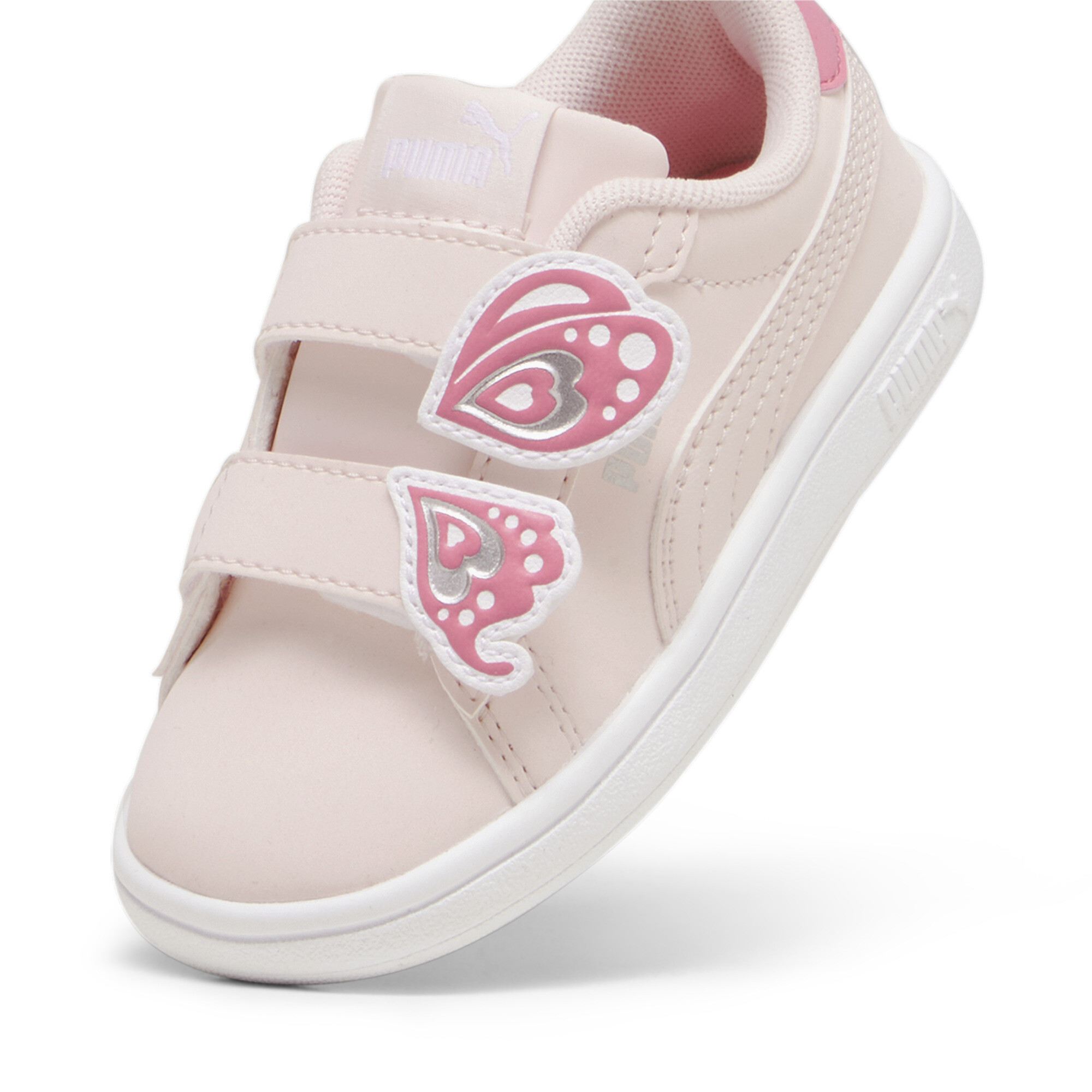 PUMA Smash 3.0 Butterfly sneakers voor Dames, Roze/Wit, Maat 21