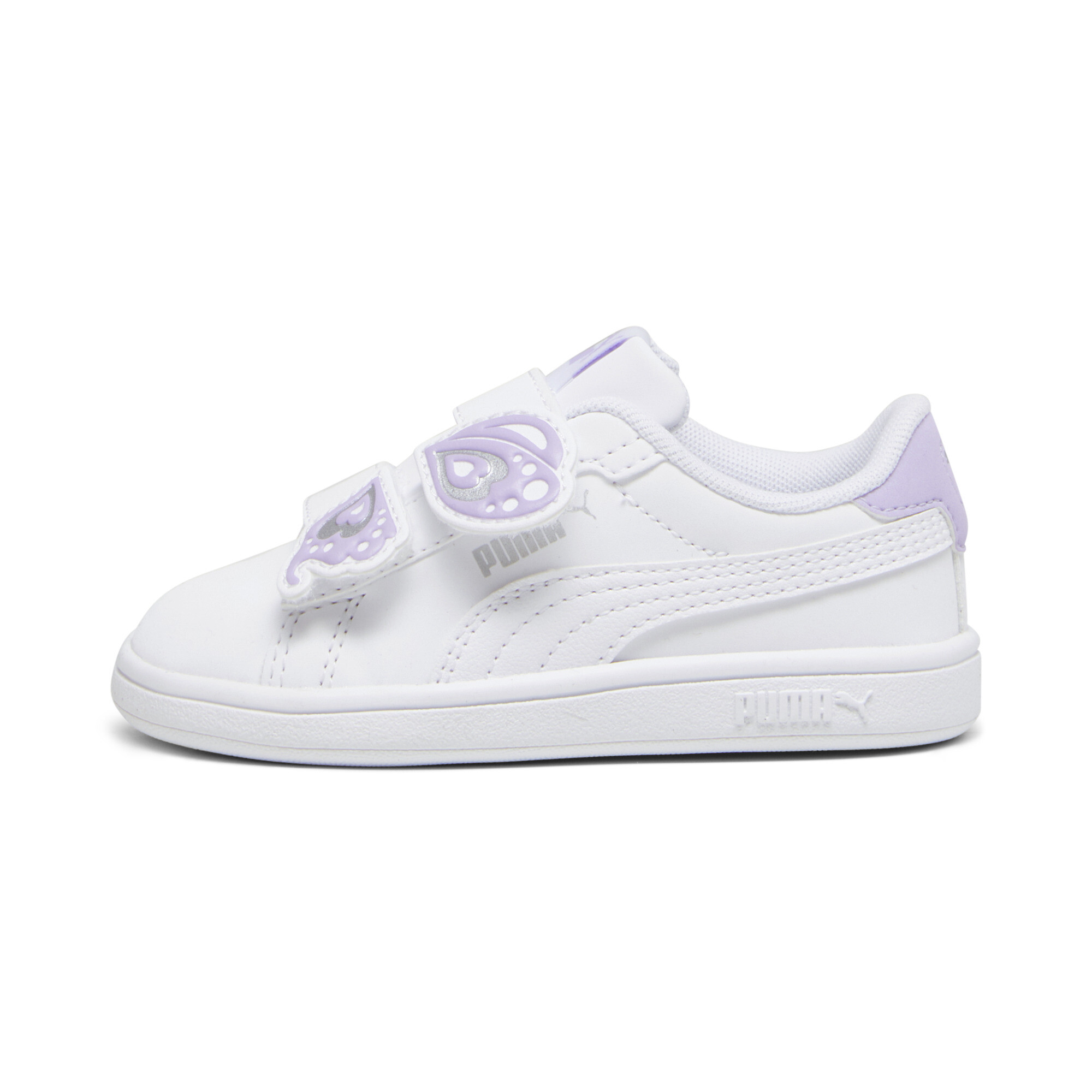 Puma Smash 3.0 Butterfly Sneakers Baby Schuhe Für Damen | Mit Plain | White/Vivid Violet/Silver | Größe: 23