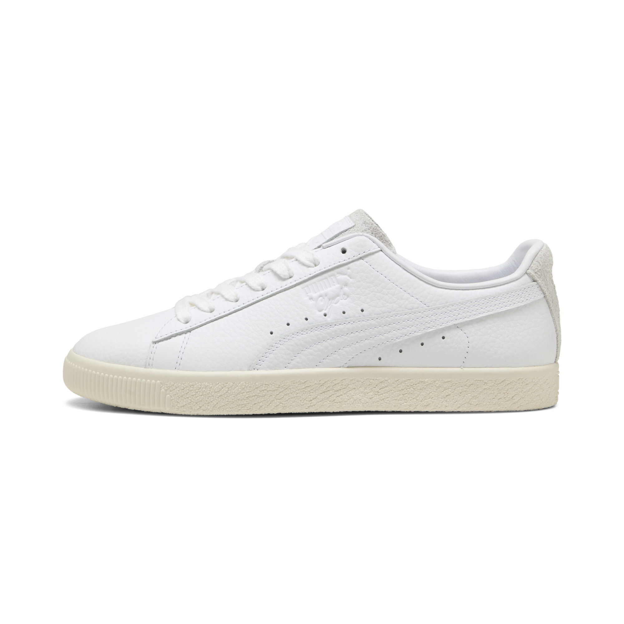 PUMA Clyde Premium Unisex Shoes in White/Frosted Ivory - 394834_01