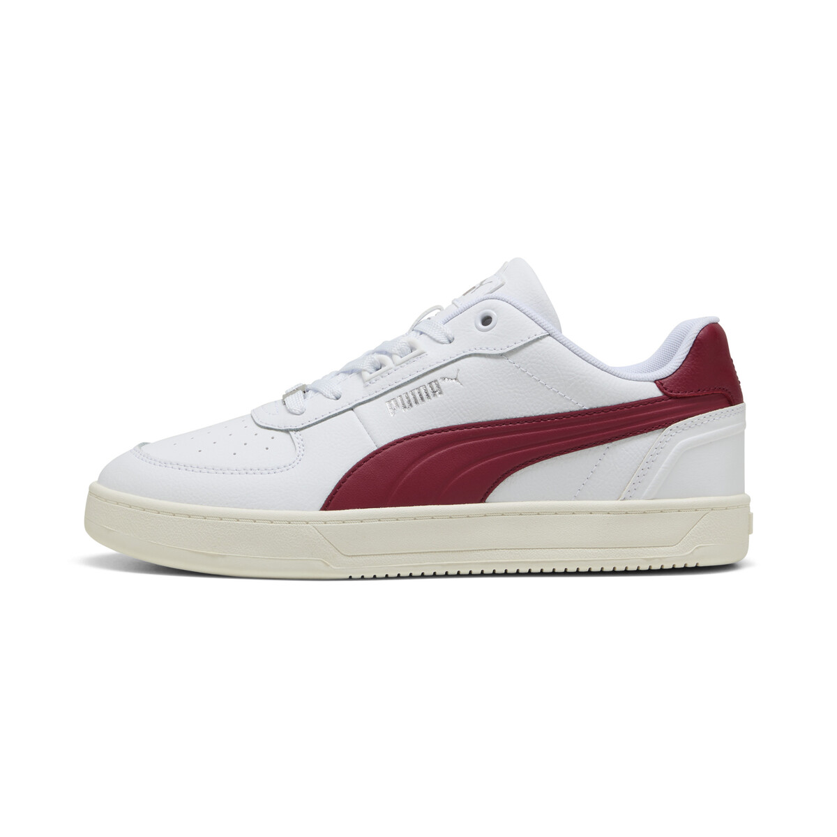Puma Caven 2.0 Lux Unisex Sneakers in White/Dark Crimson Warm, UK 10