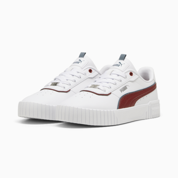 Carina 2.0 Lux Women's Sneakers, PUMA White-Intense Red-PUMA Silver, large-ZAF
