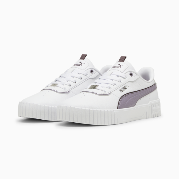 Zapatillas Carina 2.0 Lux para mujer, PUMA White-Pale Plum, large-ARG