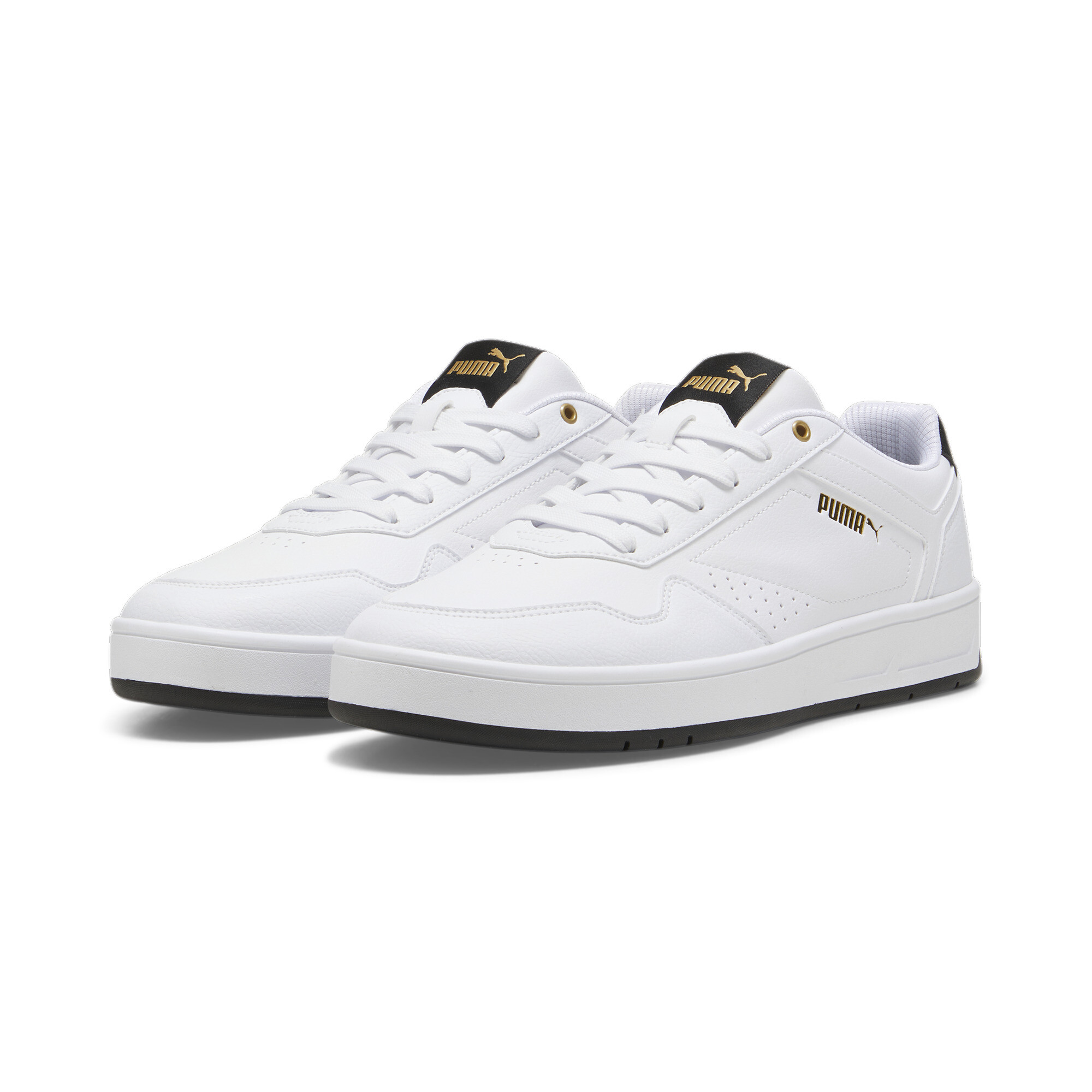 PUMA Court Classic sneakers, Zwart/Wit/Goud, Maat 40 thumbnail 6