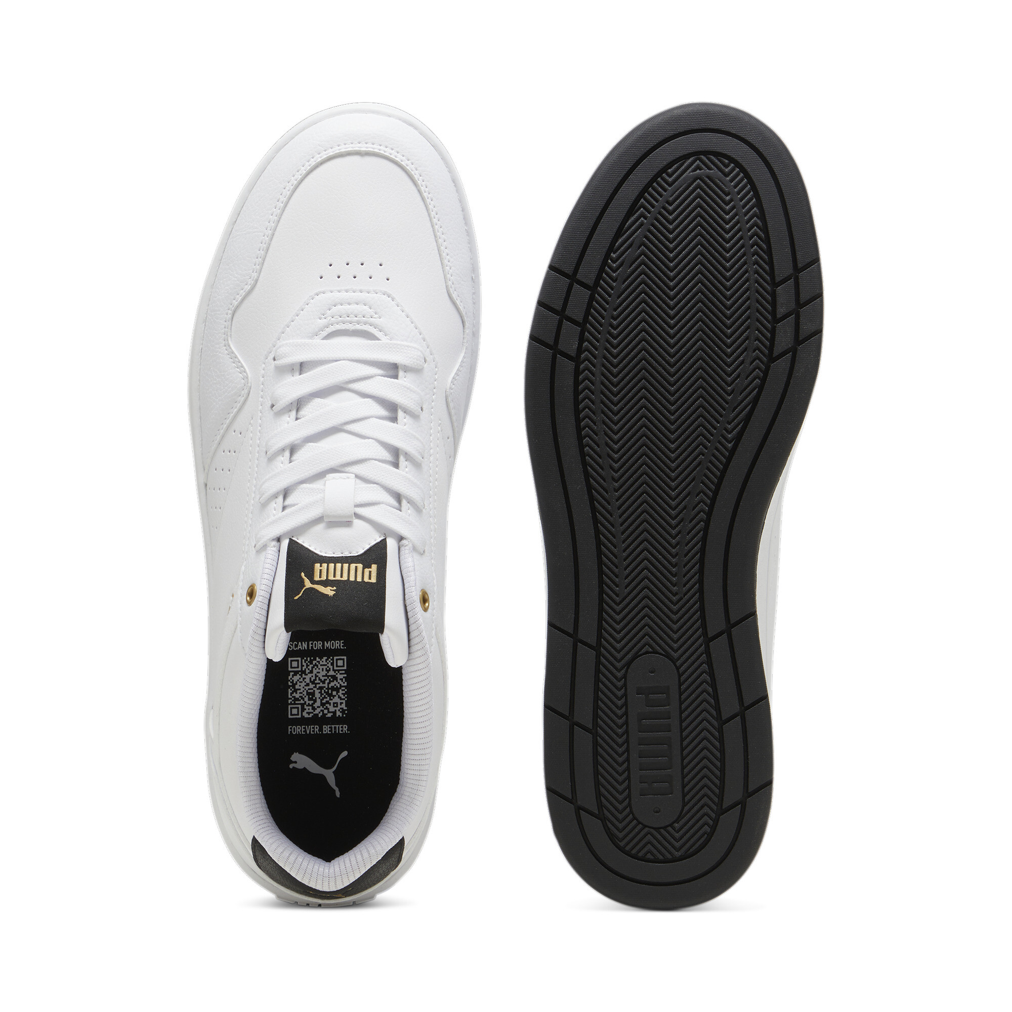PUMA Court Classic sneakers, Zwart/Wit/Goud, Maat 40 thumbnail 4