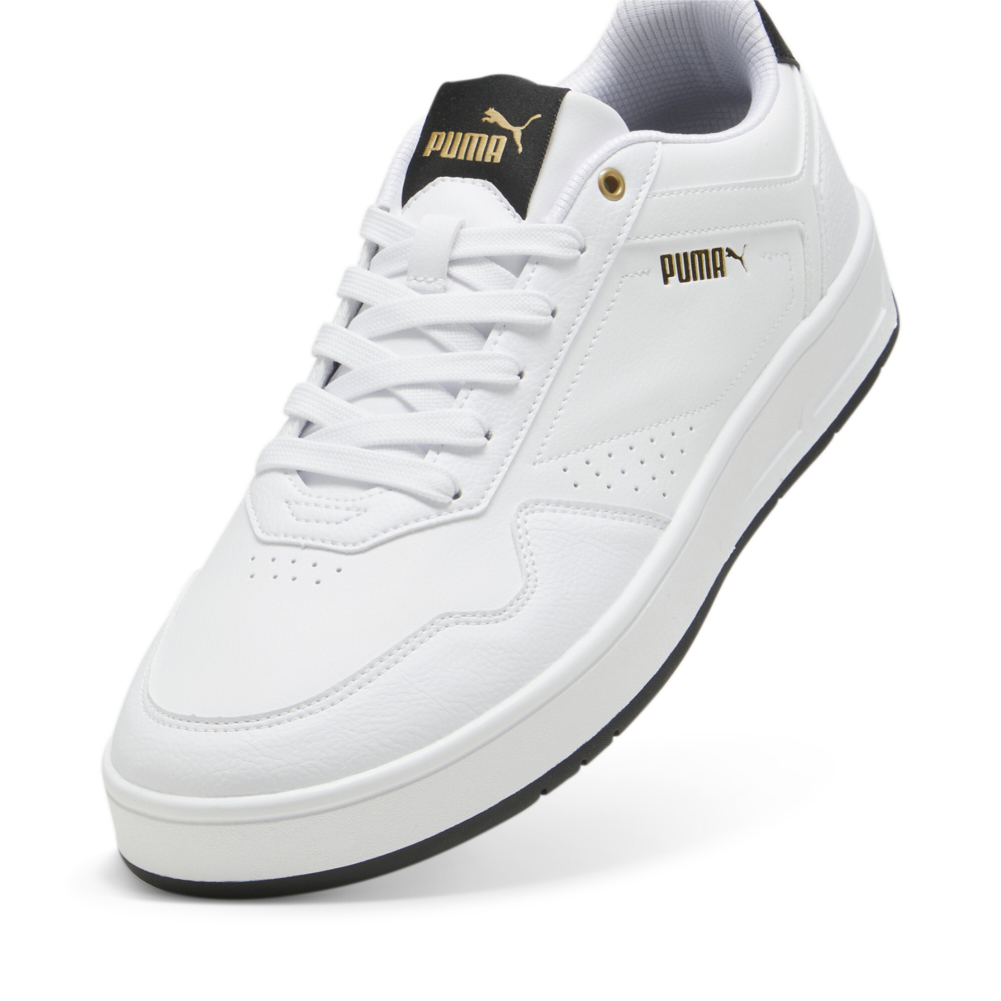 PUMA Court Classic sneakers, Zwart/Wit/Goud, Maat 40 thumbnail 2