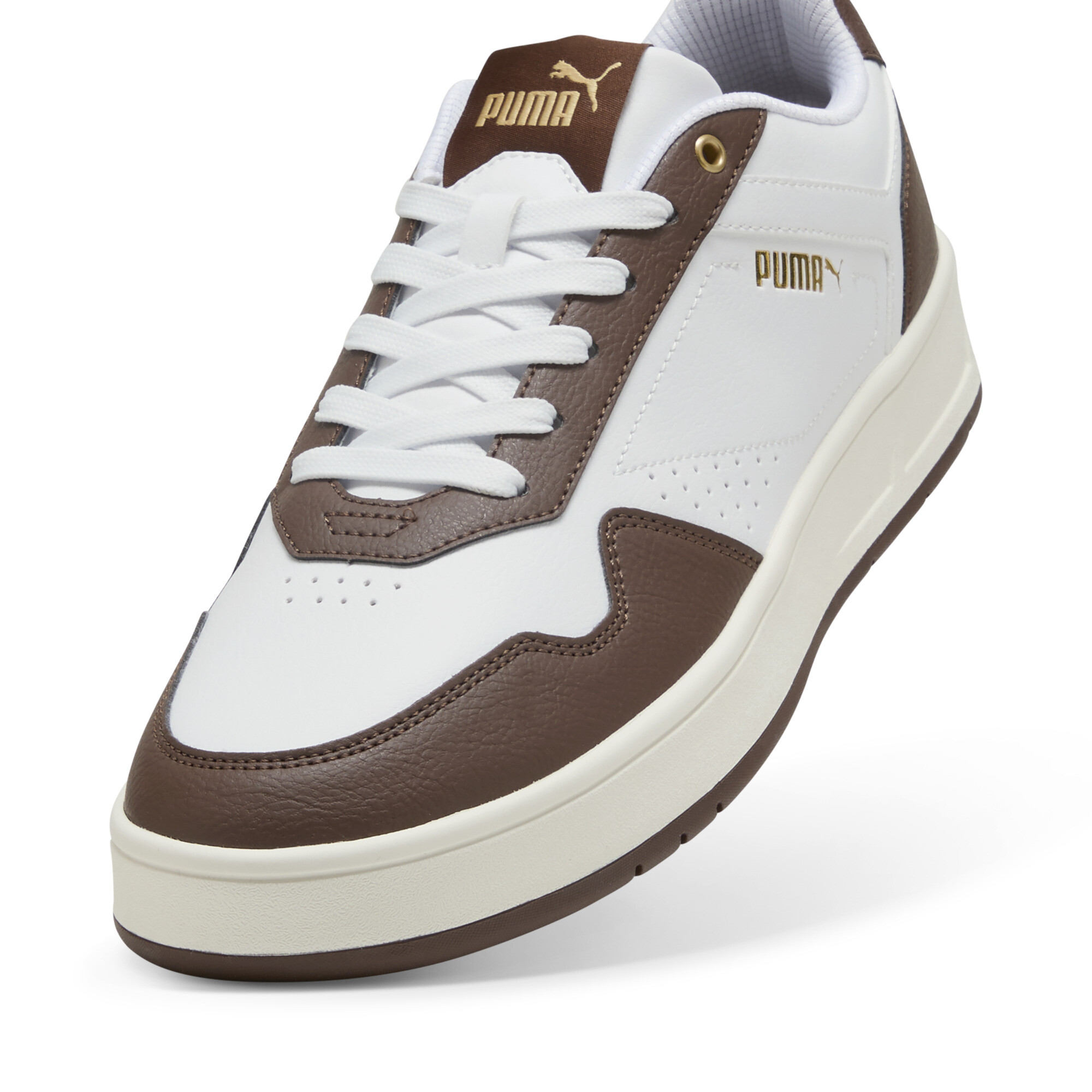 Court Classic sneakers, Wit/Goud/Bruin, Maat 45 | PUMA