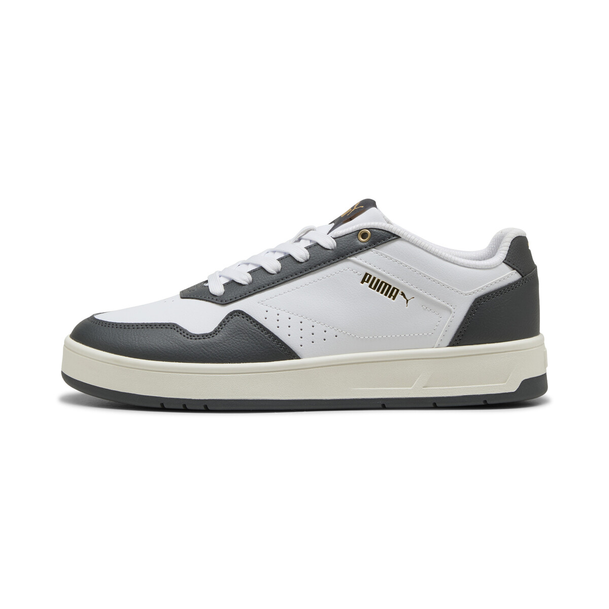 Court Classic Sneakers Unisex in White/Dusky Gray Gold by PUMA, UK 6