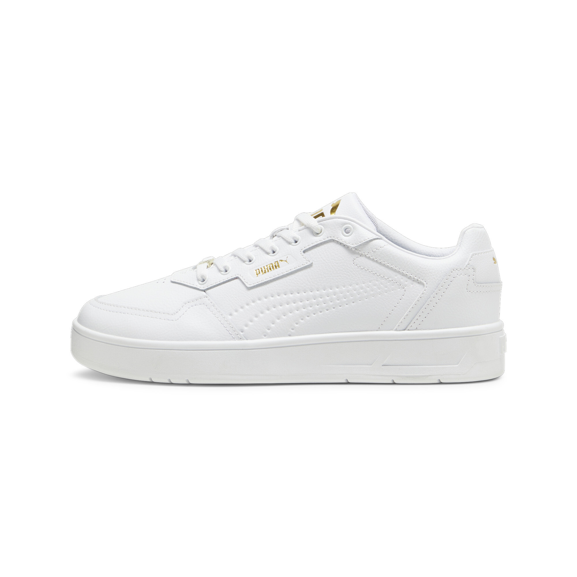 Puma Court Classic Lux Sneakers, White, Size 35.5, Shoes